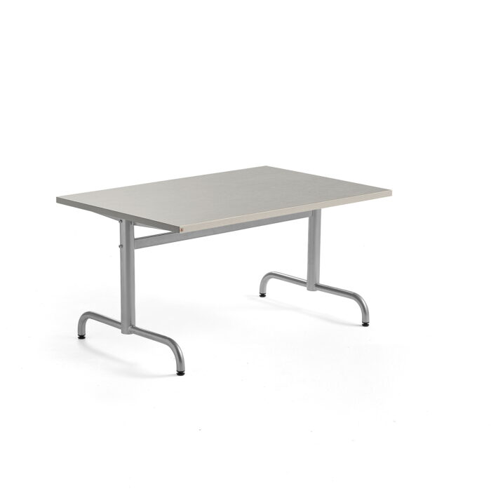 Stół PLURAL, 1200x800x600 mm, blat linoleum, szary, srebrny