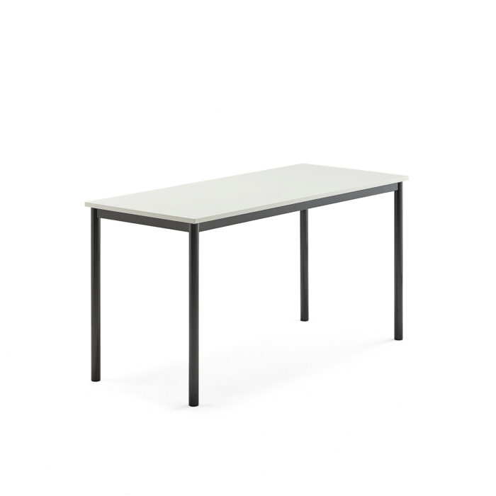 Stół SONITUS, 1400x600x720 mm, biały laminat, antracyt