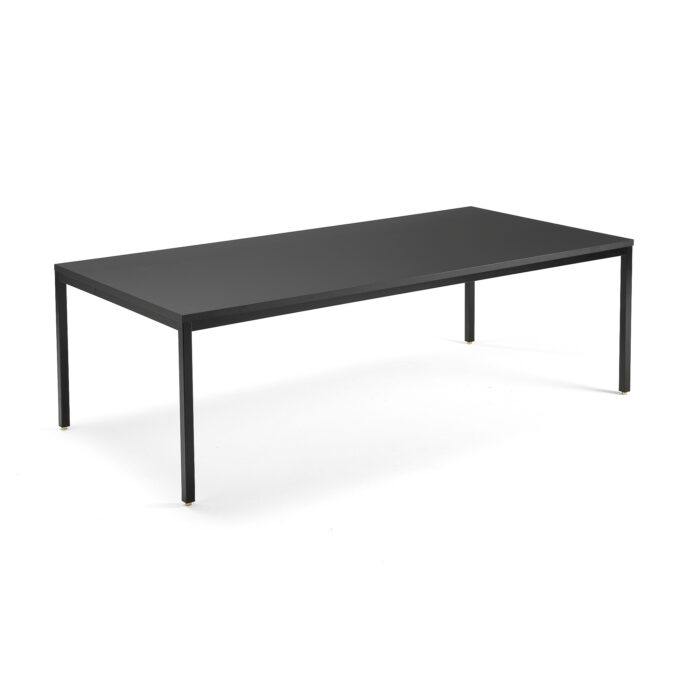 Stół konferencyjny MODULUS, 2400x1200 mm, rama 4 nogi, czarny, czarny