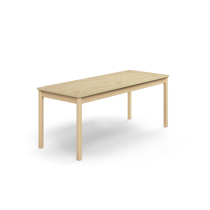 Stół DECIBEL, 1800x700x720 mm, beżowe linoleum, brzoza
