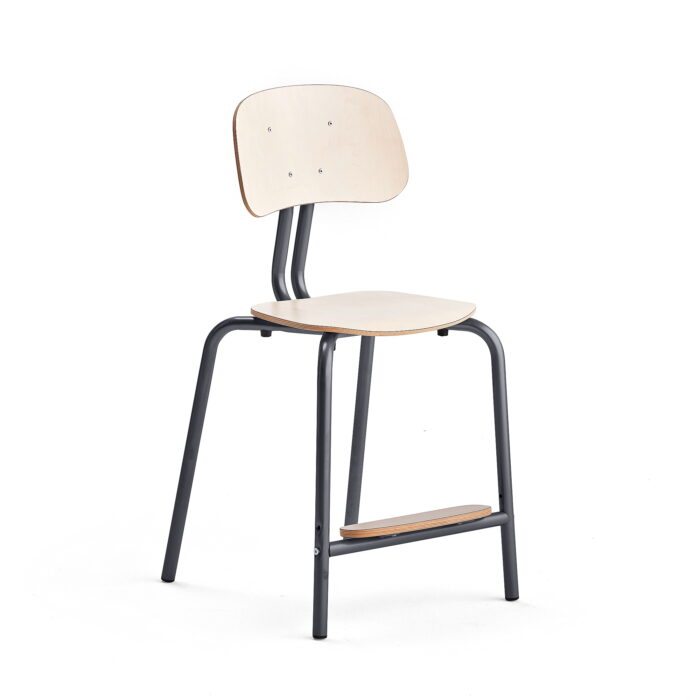 Krzesło szkolne YNGVE, 4 nogi, antracyt, brzoza, 520 mm