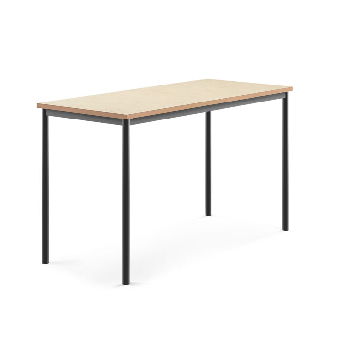 Stół SONITUS, 1600x700x900 mm, beżowe linoleum, antracyt