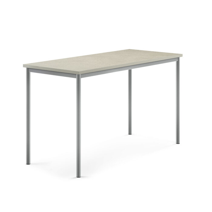 Stół SONITUS, 1600x700x900 mm, szare linoleum, szary aluminium