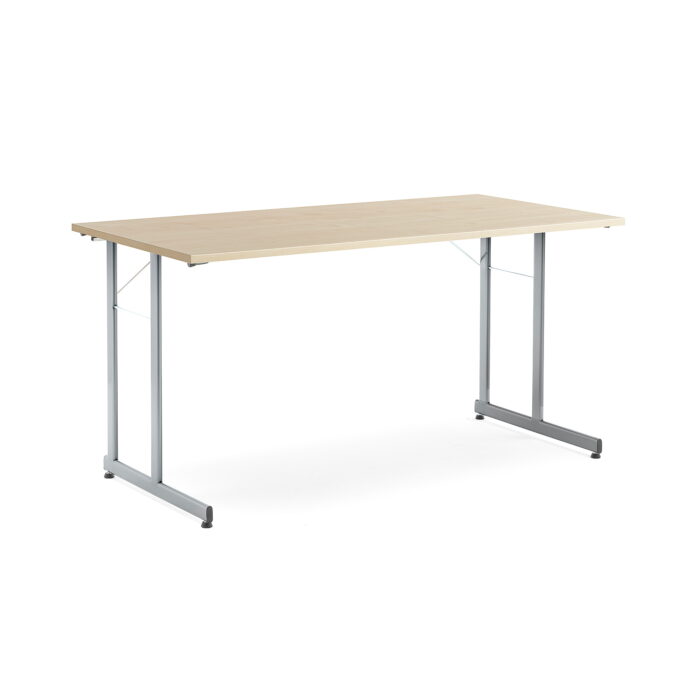 Stół konferencyjny CLAIRE, składany, 1400x700x720 mm, brzoza, szary