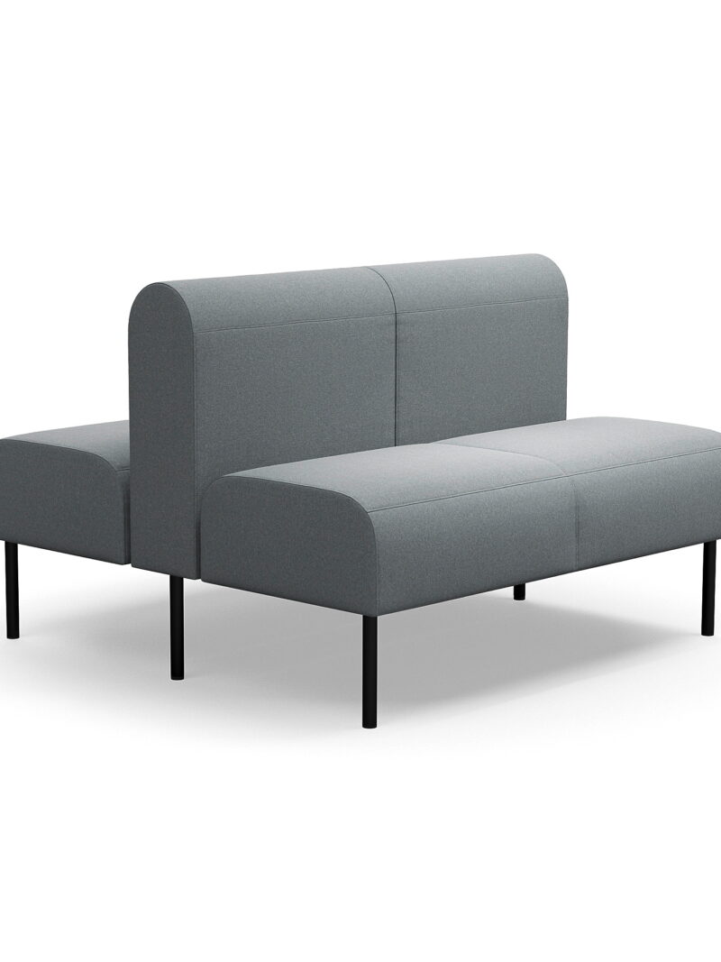 Sofa modułowa VARIETY, 2-osobowa, podwójna, tkanina Pod CS, srebrnoszary