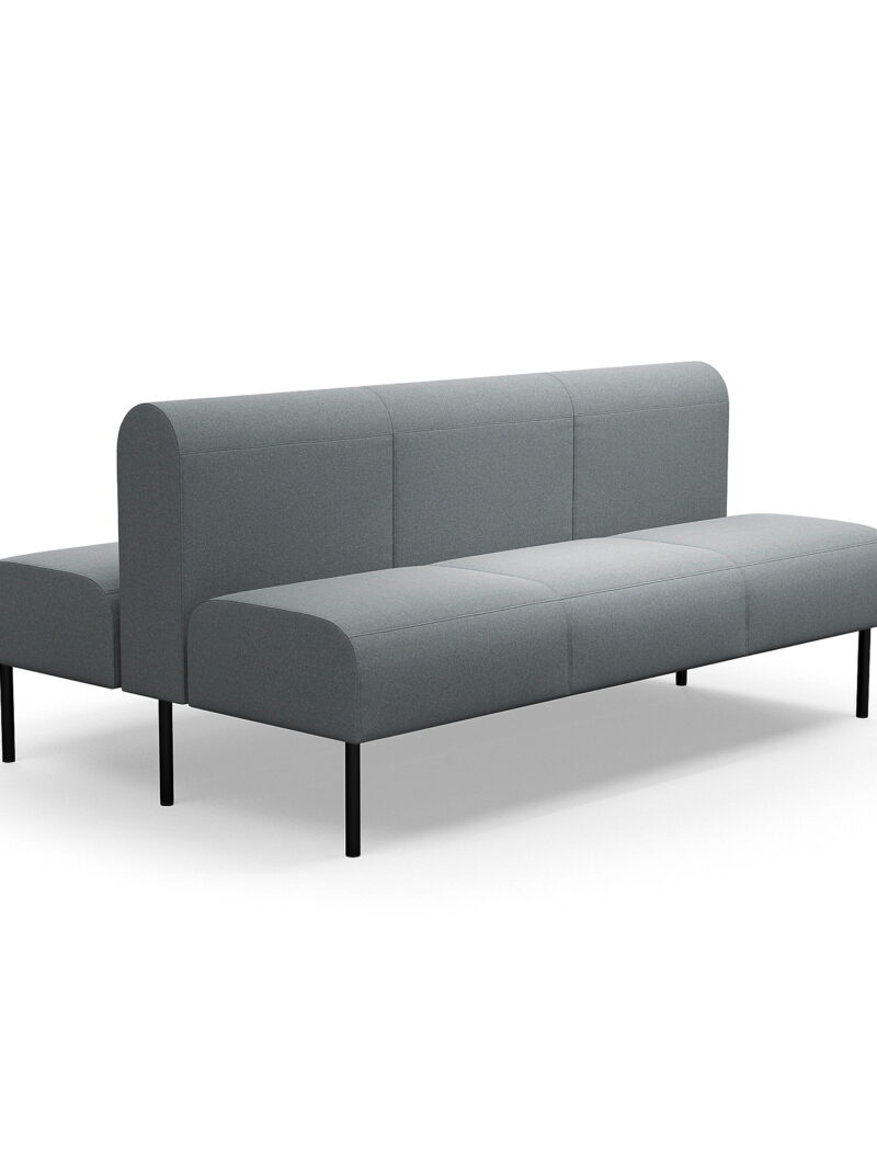 Sofa modułowa VARIETY, 3-osobowa, podwójna, tkanina Pod CS, srebrnoszary