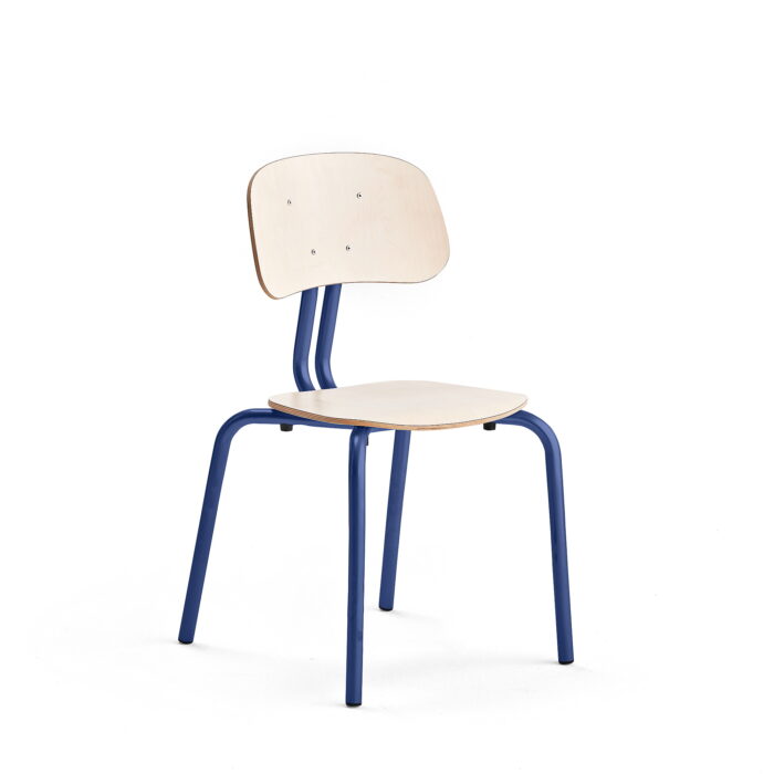 Krzesło szkolne YNGVE, 4 nogi, kobaltowy, brzoza, 460 mm