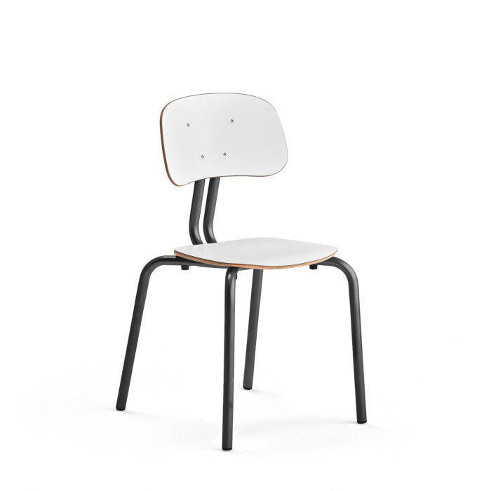 Krzesło szkolne YNGVE, 4 nogi, antracyt, biały, 460 mm
