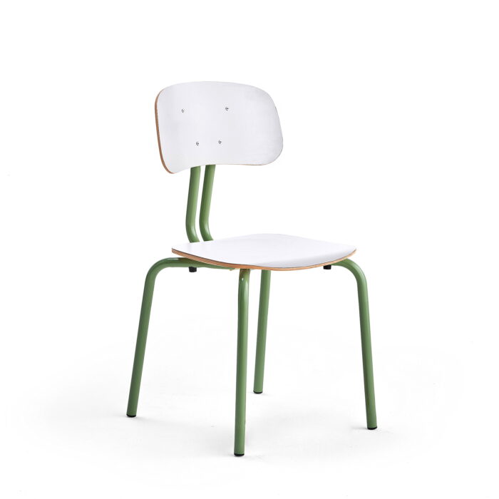 Krzesło szkolne YNGVE, 4 nogi, zielony, biały, 460 mm