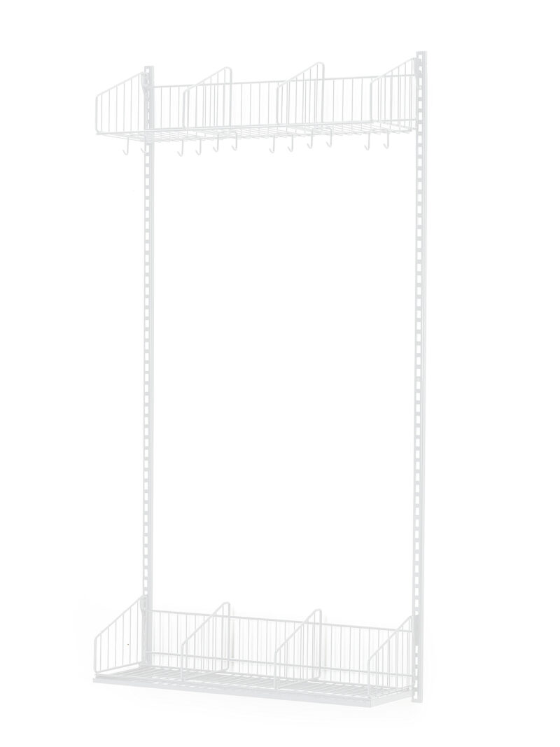 Ścienny regał do szatni TRÅD, moduł podstawowy, 900x2000 mm, biały