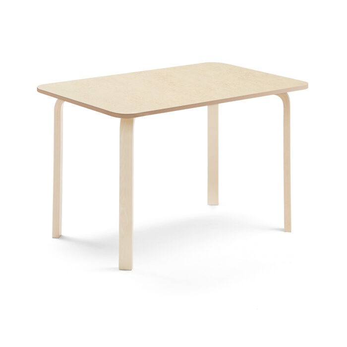 Stół ELTON, 1200x600x710 mm, beżowe linoleum, brzoza