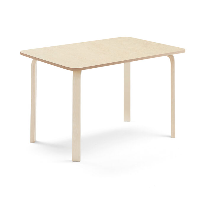 Stół ELTON, 1200x700x710 mm, beżowe linoleum, brzoza