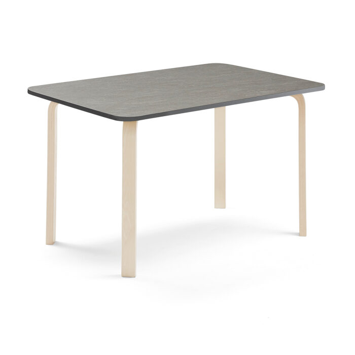 Stół ELTON, 1400x700x710 mm, ciemnoszare linoleum, brzoza