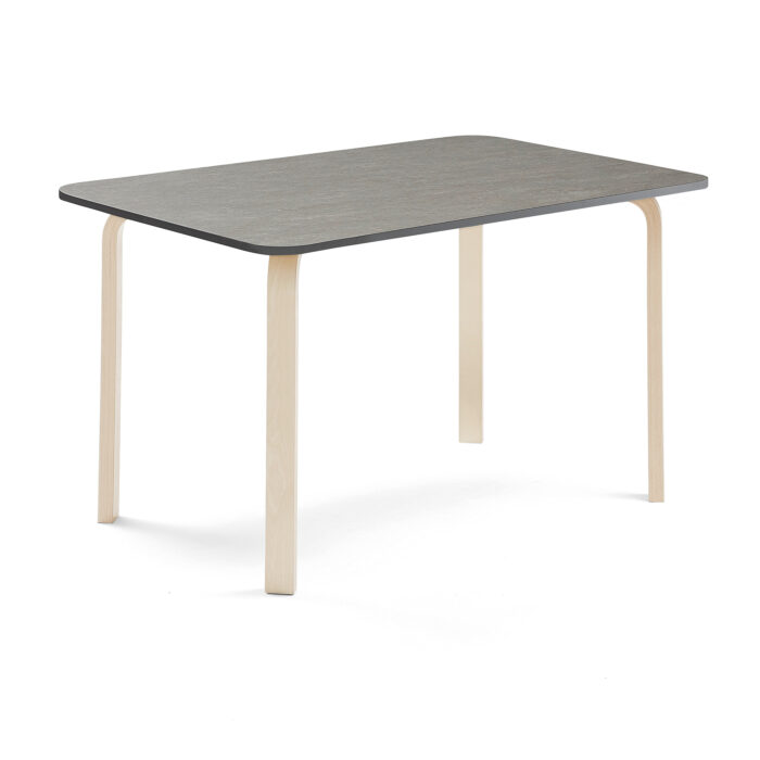 Stół ELTON, 1400x800x710 mm, ciemnoszare linoleum, brzoza