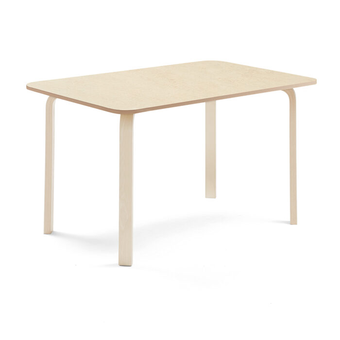 Stół ELTON, 1400x800x710 mm, beżowe linoleum, brzoza