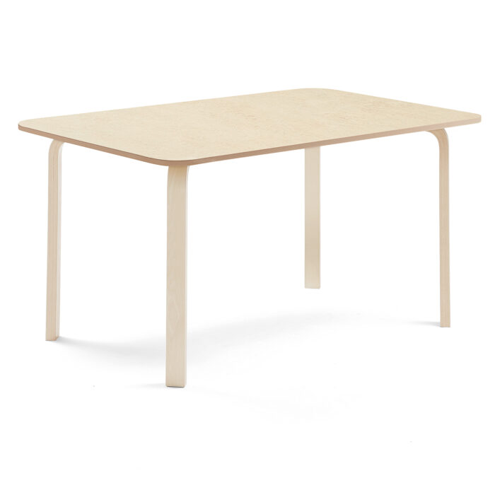 Stół ELTON, 1800x800x710 mm, beżowe linoleum, brzoza