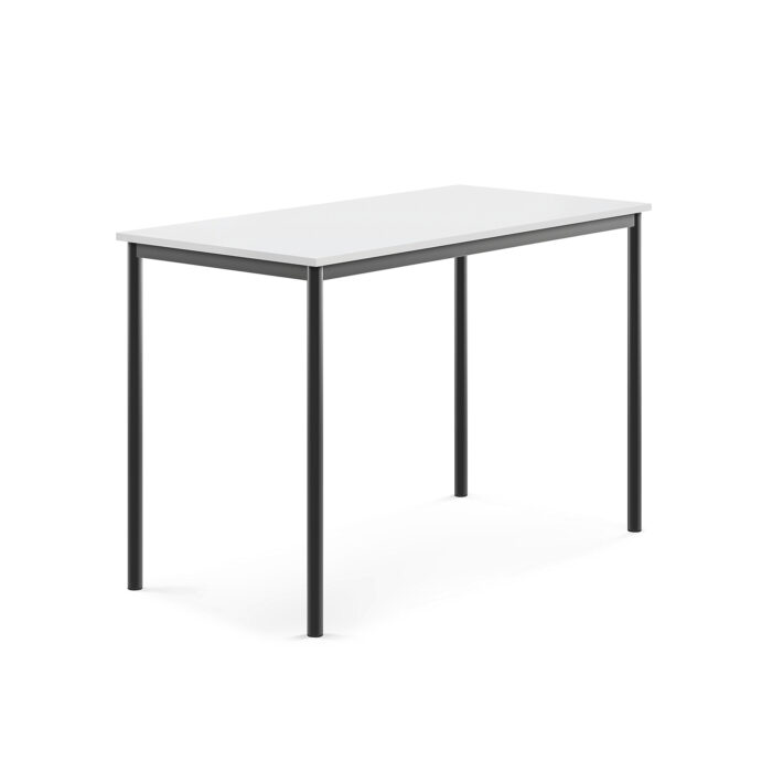 Stół SONITUS, 1400x700x900 mm, biały laminat, antracyt