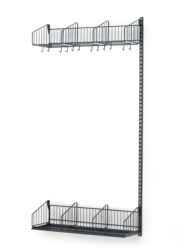 Ścienny regał do szatni TRÅD, moduł dodatkowy, 900x2000 mm, ciemnoszary