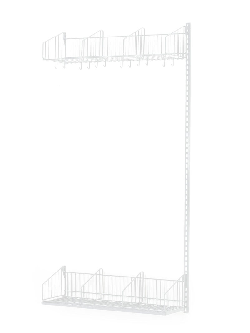 Ścienny regał do szatni TRÅD, moduł dodatkowy, 900x2000 mm, biały