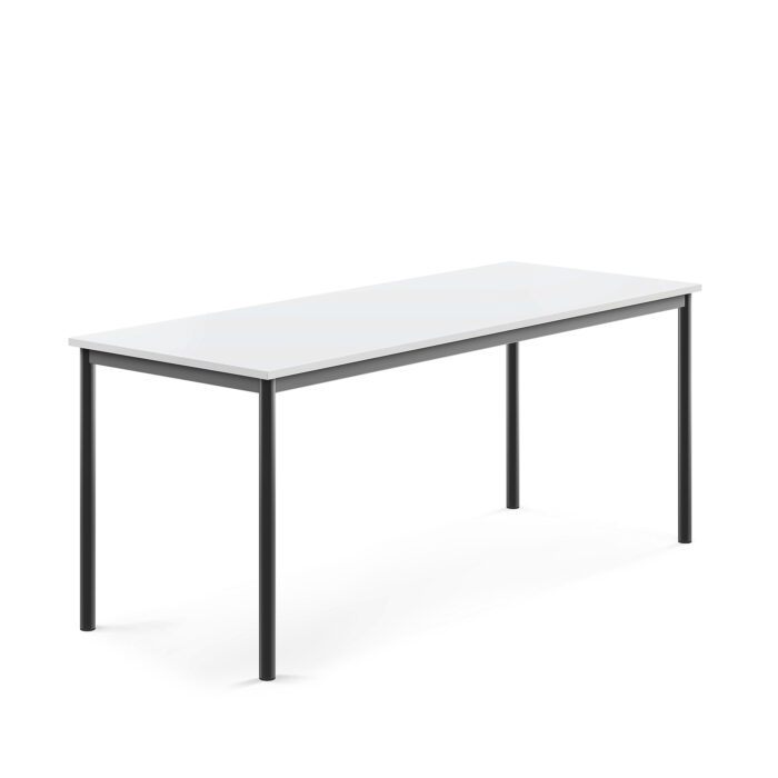 Stół SONITUS, 1800x700x720 mm, biały laminat, antracyt