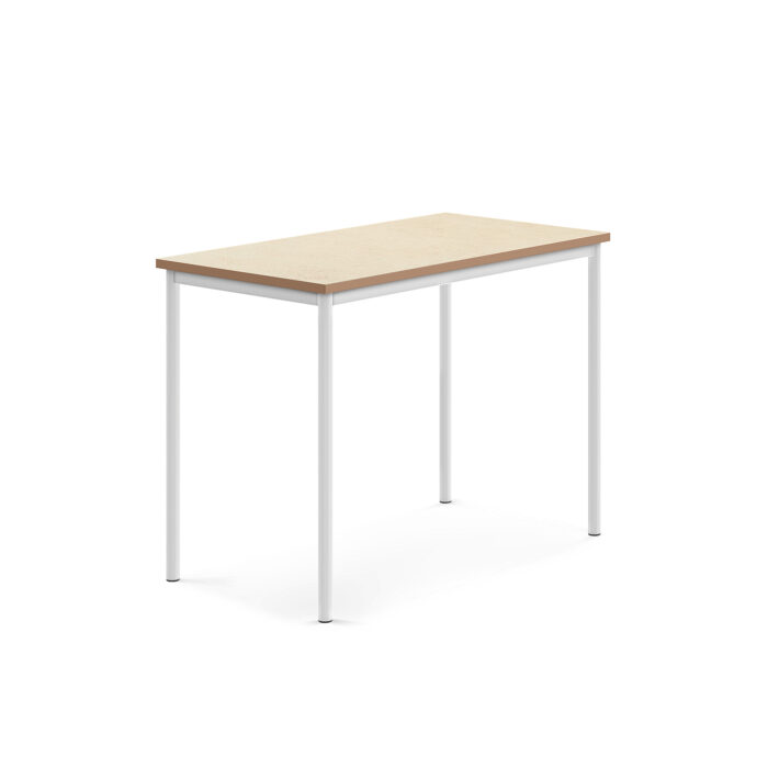 Stół SONITUS, 1200x700x900 mm, linoleum beż, biały
