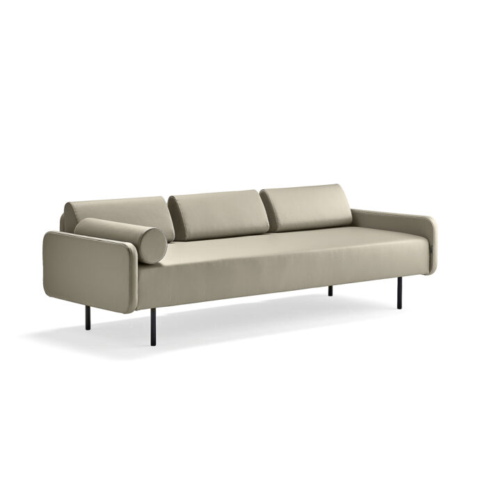 Sofa TRENDY, 3-osobowa, eko-skóra, taupe