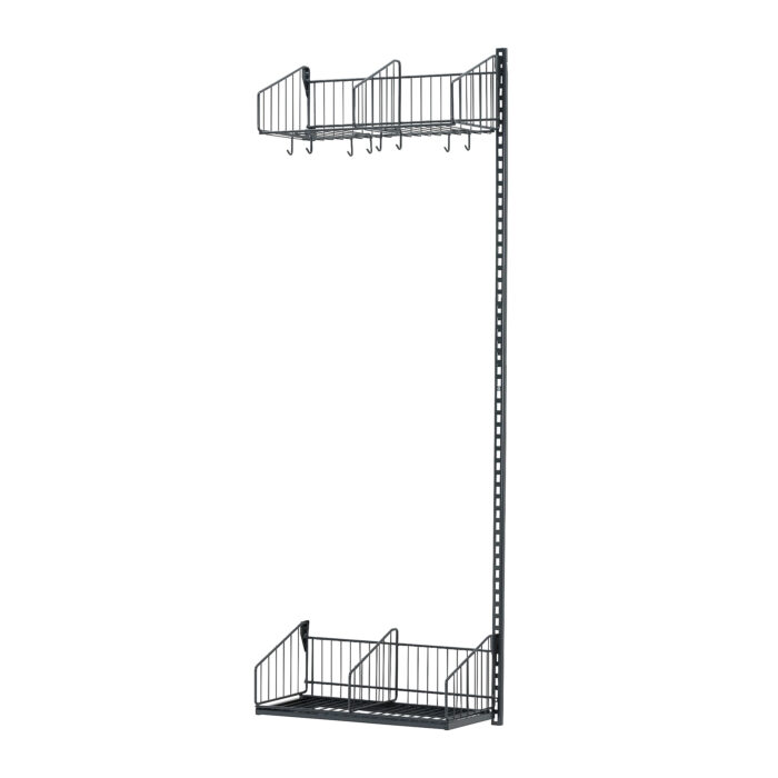 Ścienny regał do szatni TRÅD, moduł dodatkowy, 600x2000 mm, ciemnoszary