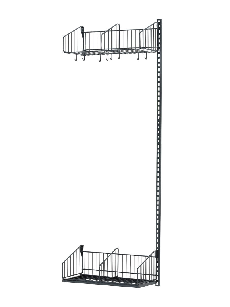 Ścienny regał do szatni TRÅD, moduł dodatkowy, 600x2000 mm, ciemnoszary