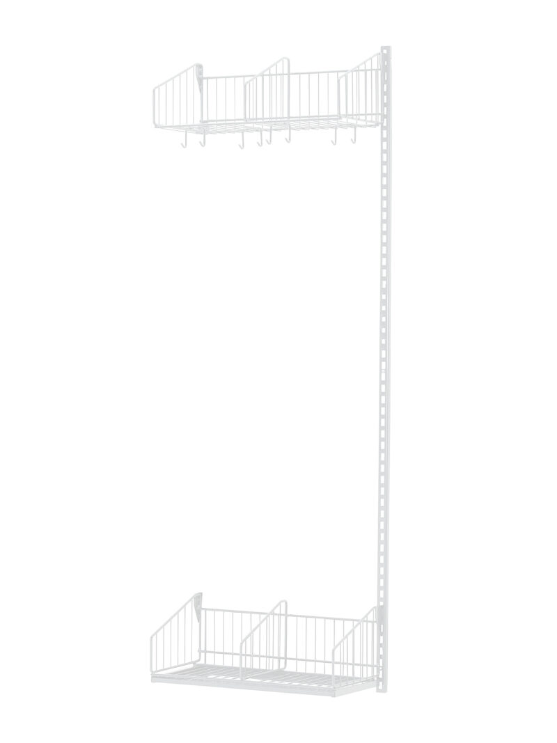 Ścienny regał do szatni TRÅD, moduł podstawowy, 600x2000 mm, biały