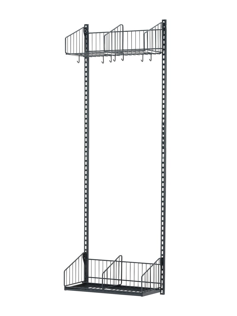 Ścienny regał do szatni TRÅD, moduł podstawowy, 600x2000 mm, ciemnoszary