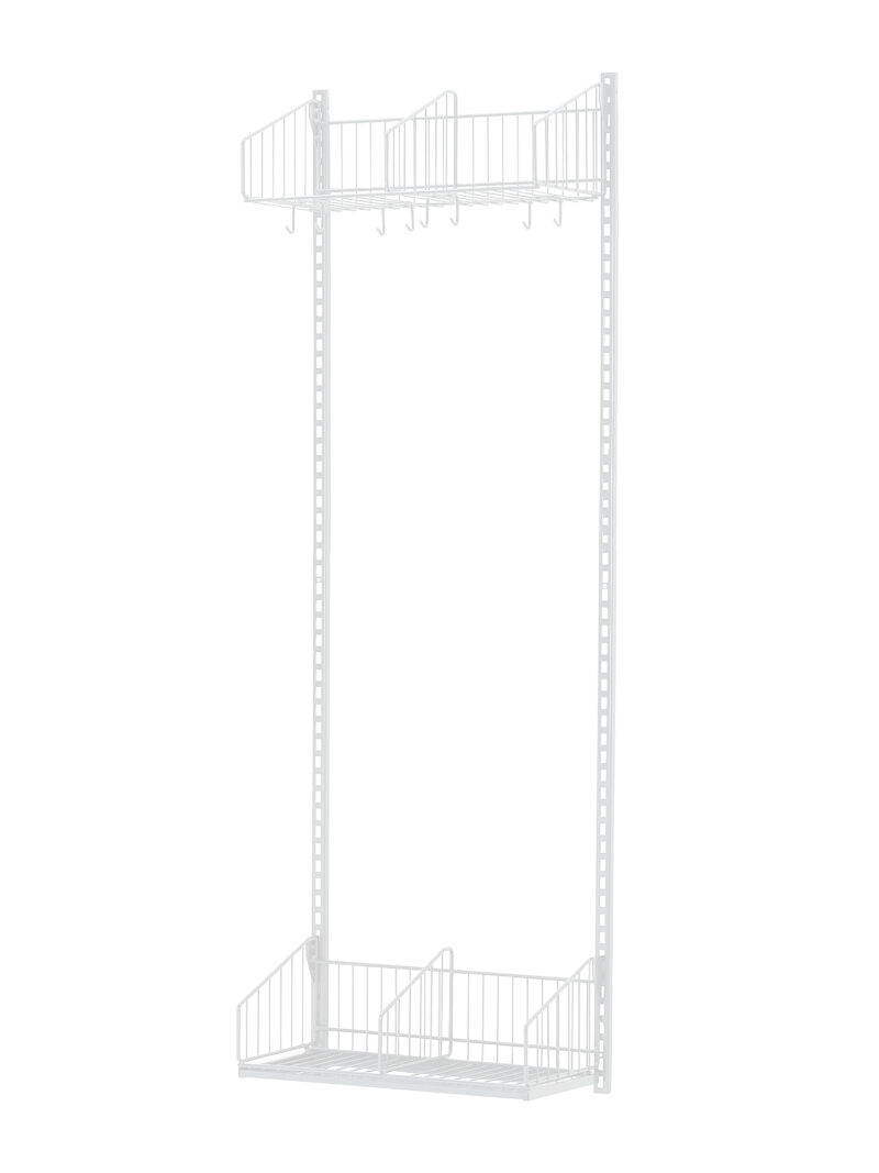 Ścienny regał do szatni TRÅD, moduł podstawowy, 600x2000 mm, biały