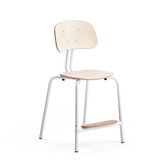 Krzesło szkolne YNGVE, 4 nogi, biały, brzoza, 520 mm