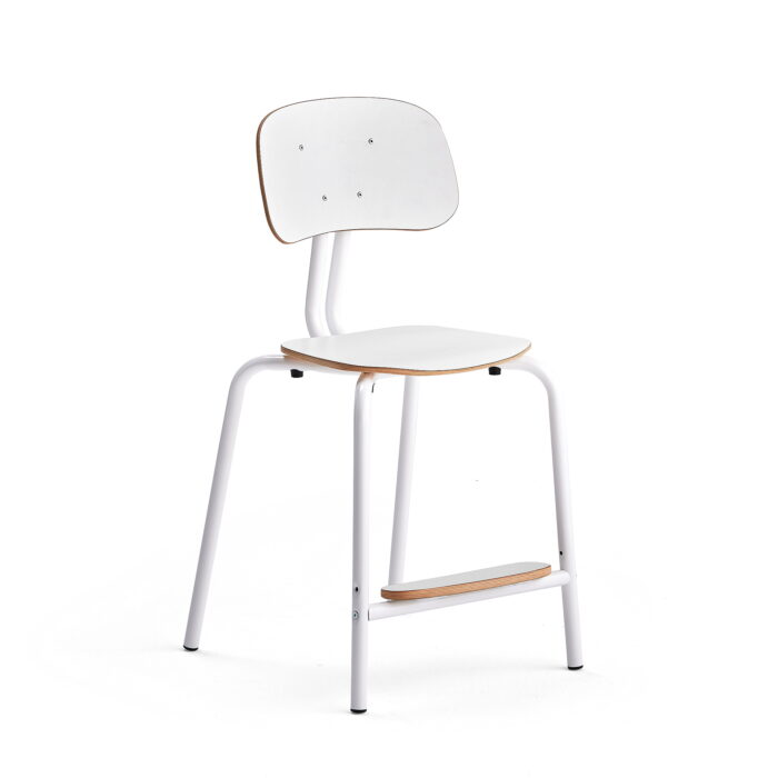Krzesło szkolne YNGVE, 4 nogi, biały, biały, 520 mm