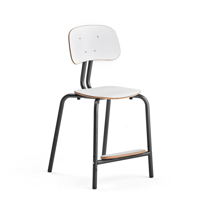 Krzesło szkolne YNGVE, 4 nogi, antracyt, biały, 520 mm