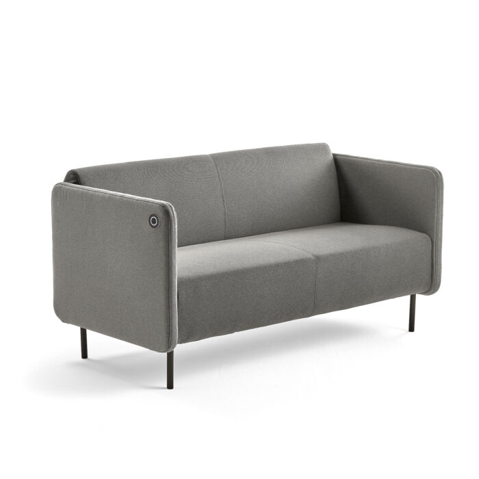 Sofa CLEAR z ładowarką USB, 2-osobowa, tkanina, taupe