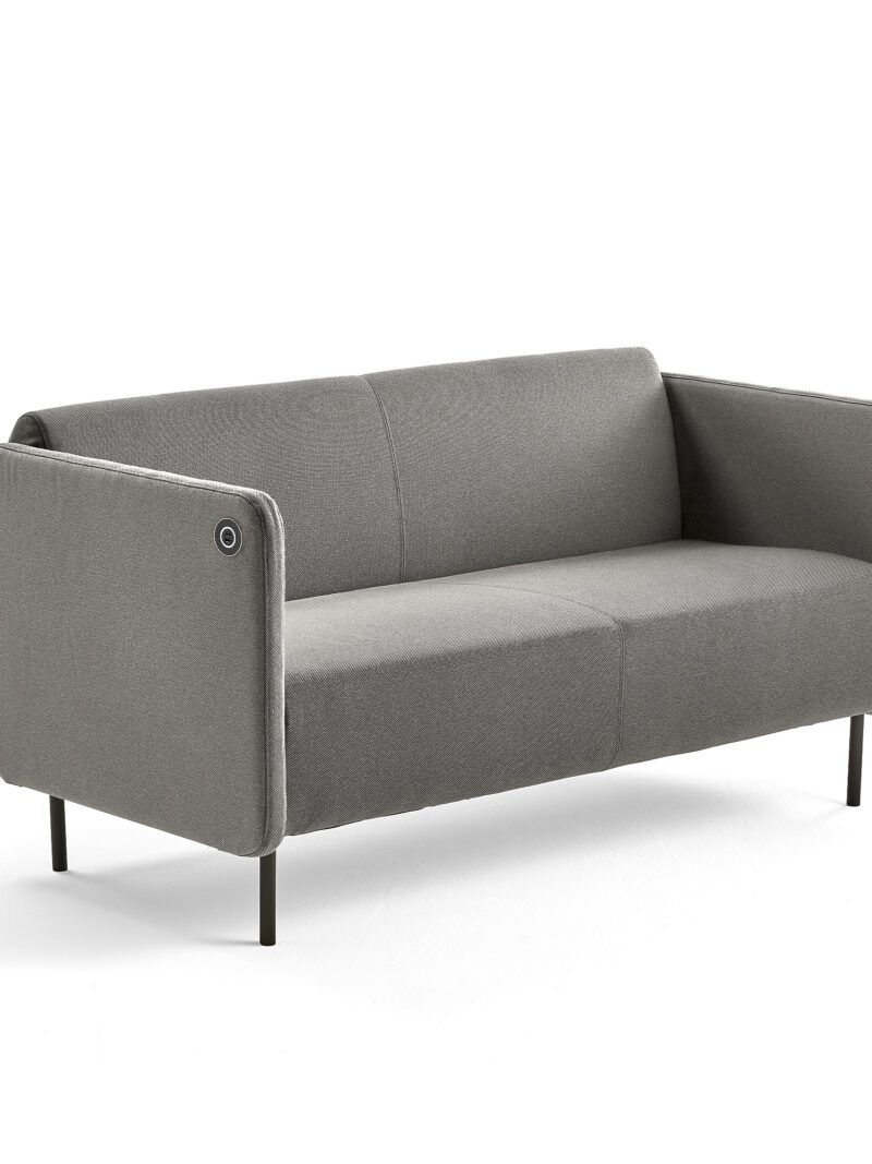 Sofa CLEAR z ładowarką USB, 2-osobowa, tkanina, taupe