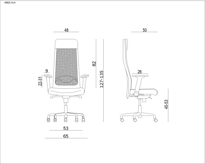 FOTEL OBROTOWY ARES SOFT SKÓRA NATURALNA CZARNA UNIQUE