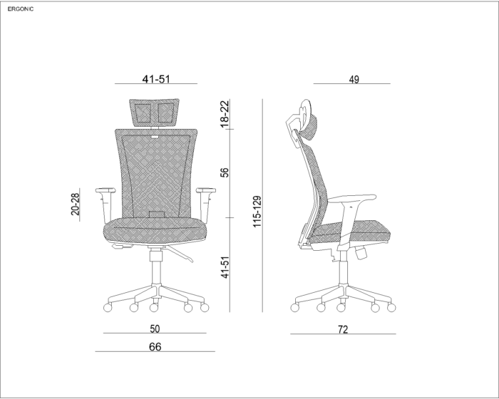 FOTEL OBROTOWY ERGONIC CZARNY UNIQUE