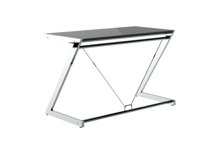 BIURKO Z-LINE DESK PLUS LAKIEROWANA PŁYTA MDF CZARNA STELAŻ CHROMOWANY UNIQUE