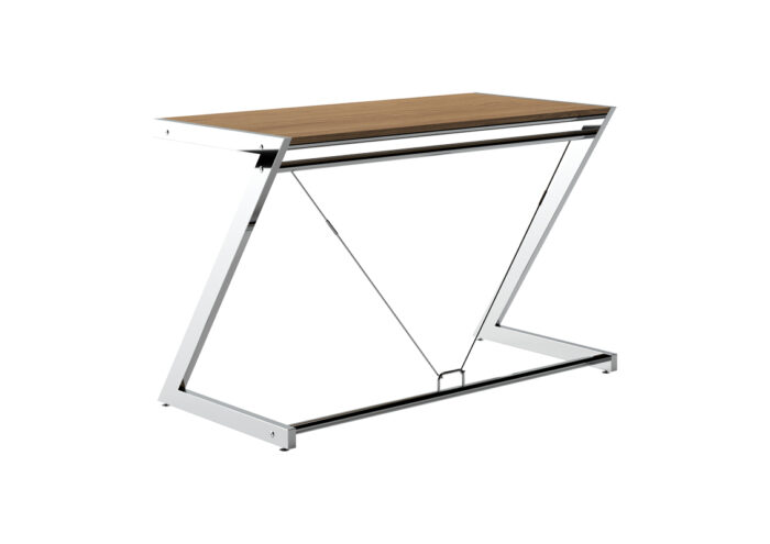 BIURKO Z-LINE DESK PLUS PŁYTA MDF FORNIROWANA DĄB STELAŻ CHROMOWANY UNIQUE