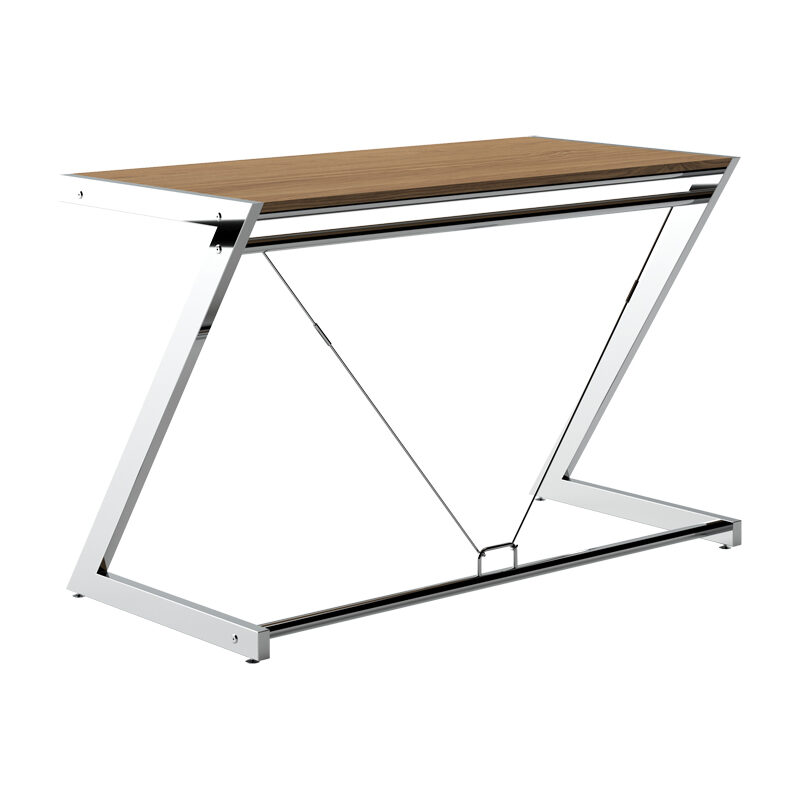 BIURKO Z-LINE DESK PLUS PŁYTA MDF FORNIROWANA DĄB STELAŻ CHROMOWANY UNIQUE