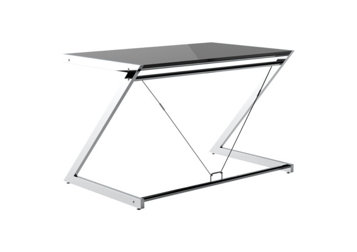 BIURKO Z-LINE COMPUTER DESK LAKIEROWANA PŁYTA MDF CZARNA STELAŻ CHROMOWANY UNIQUE