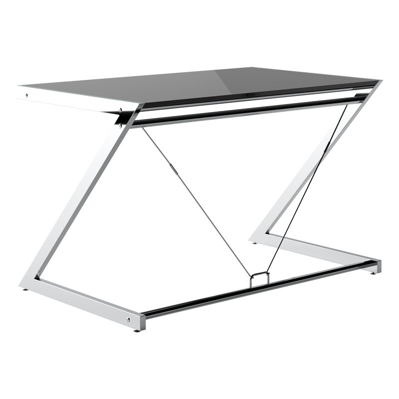 BIURKO Z-LINE COMPUTER DESK LAKIEROWANA PŁYTA MDF CZARNA STELAŻ CHROMOWANY UNIQUE