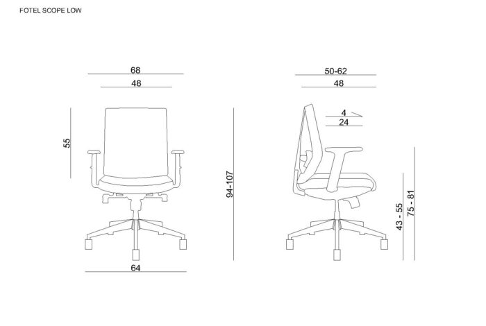 FOTEL OBROTOWY SCOPE LOW UNIQUE