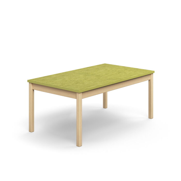 Stół DECIBEL, 1400x800x590 mm, dźwiękochłonne linoleum, zielony