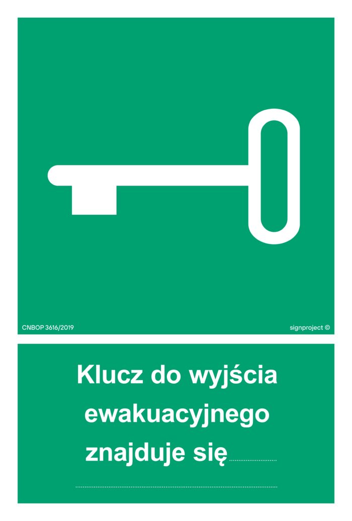 AB001 Klucz do wyjścia ewakuacyjnego znajduje się…