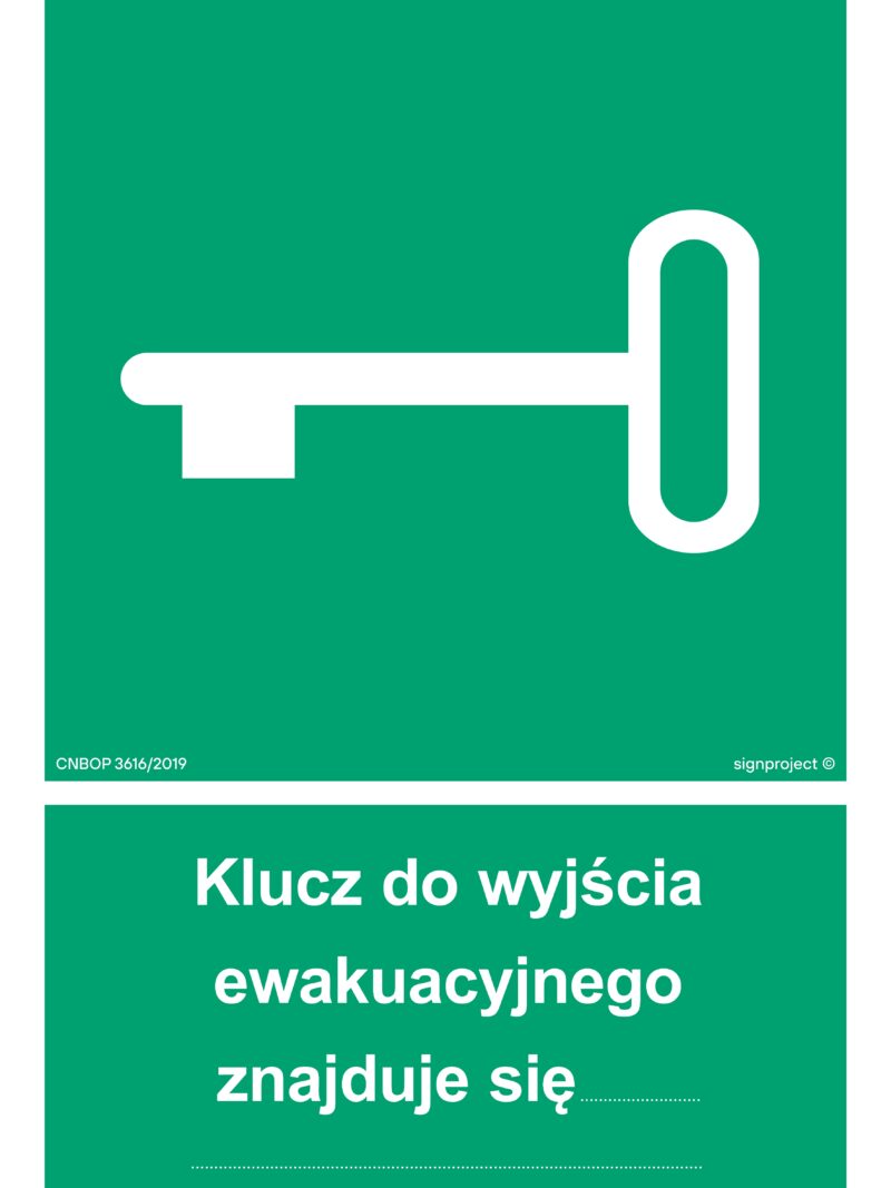 AB001 Klucz do wyjścia ewakuacyjnego znajduje się…