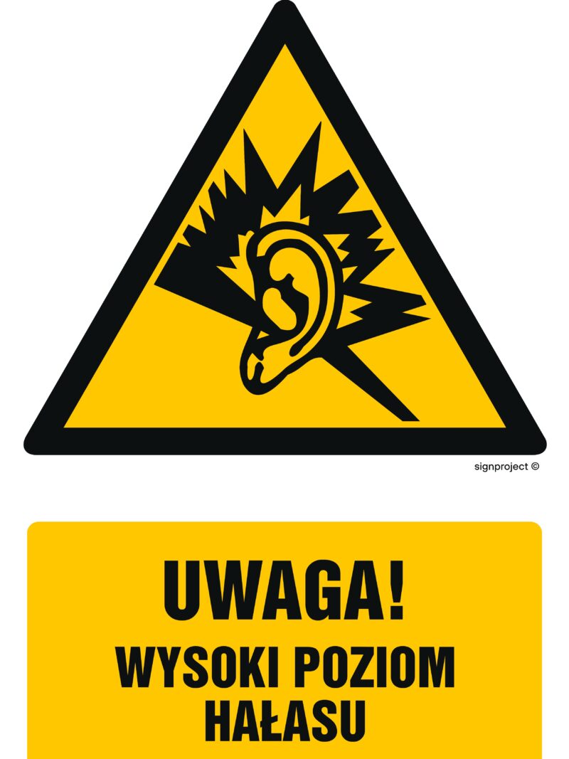 GF028 Uwaga - wysoki poziom hałasu - arkusz 9 naklejek