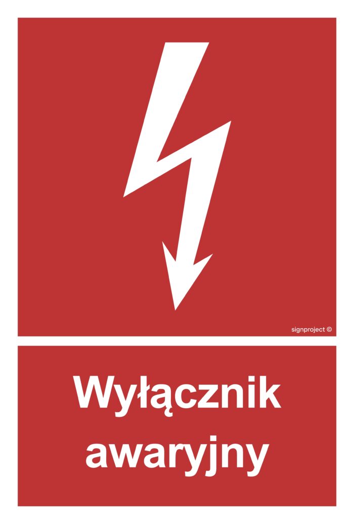 BC034 Wyłacznik awaryjny - arkusz 9 naklejek