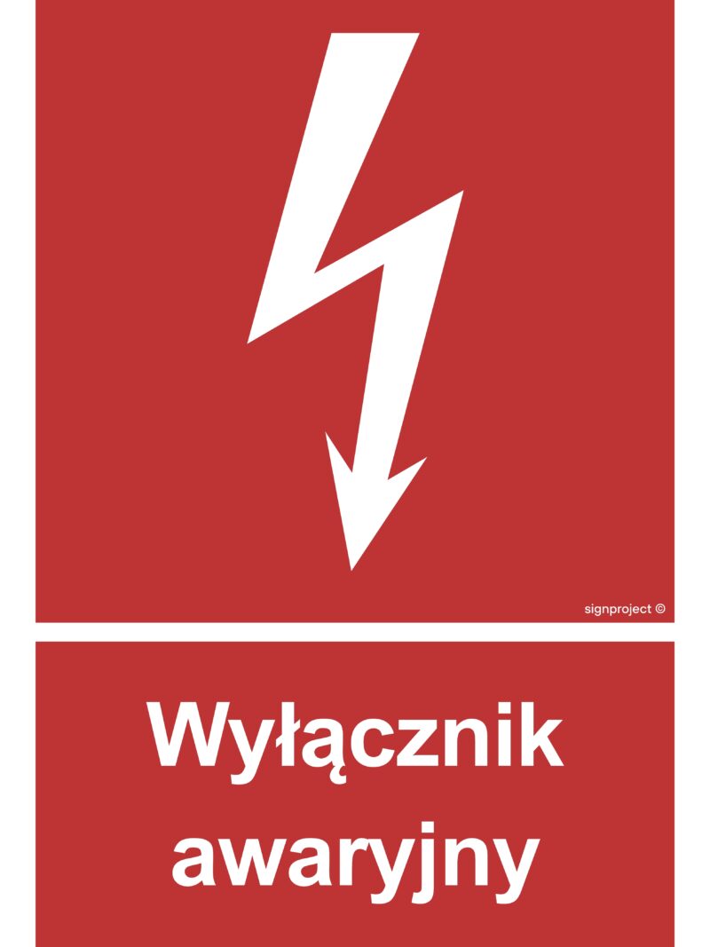 BC034 Wyłacznik awaryjny - arkusz 9 naklejek